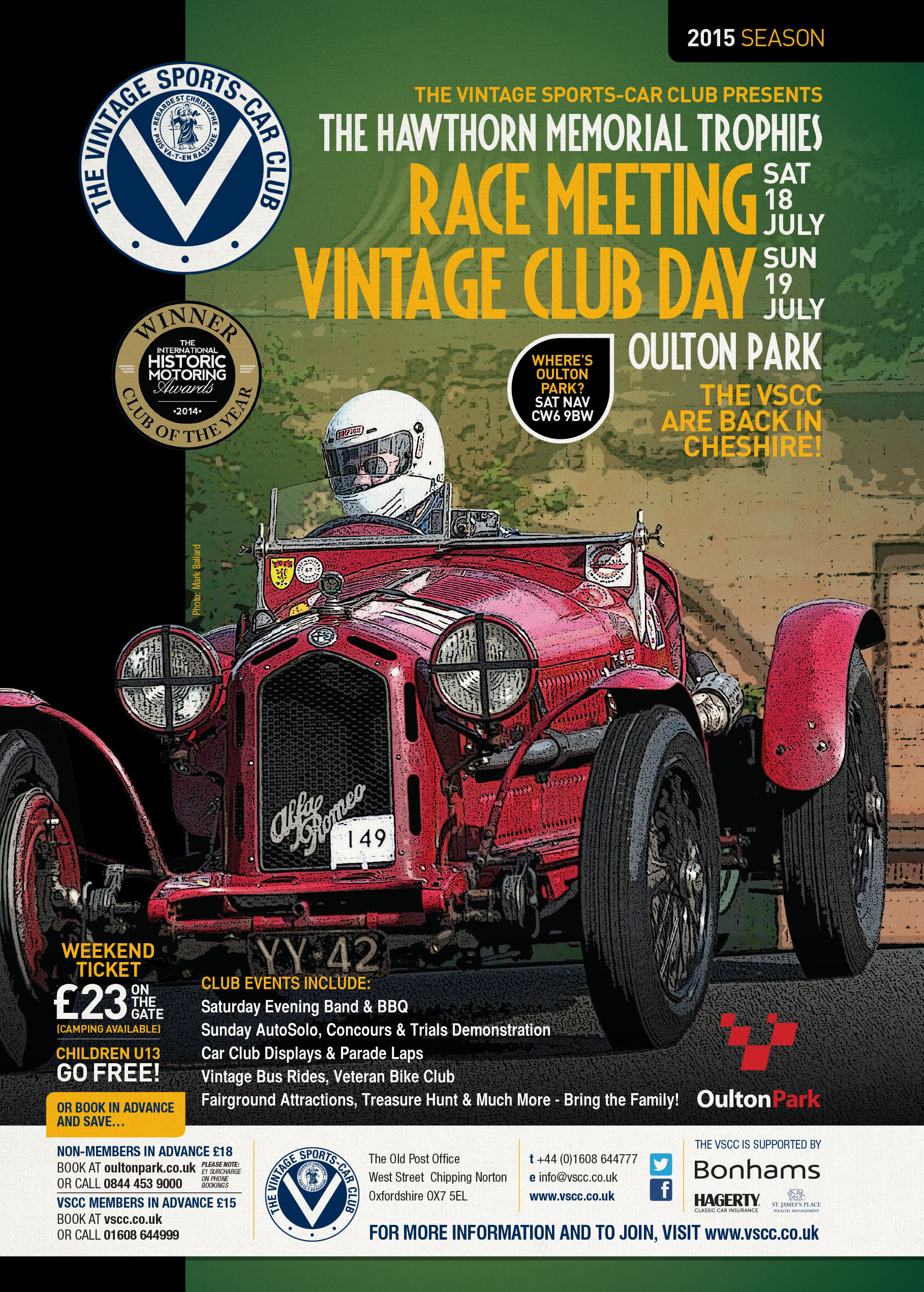 The Vintage Sports-Car Club returns to Oulton Park  for a Vintage Weekend this July cover