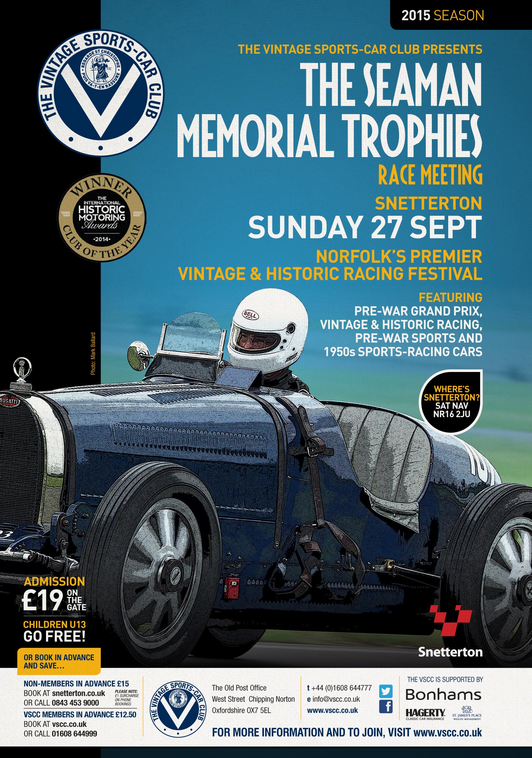 VSCC Snetterton Race Meeting, Sunday 27 September – Advance Tickets Sales Close Today cover