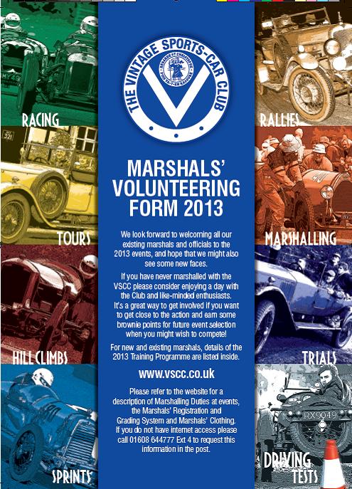 Don’t forget to volunteer to marshal for the 2013 season! cover