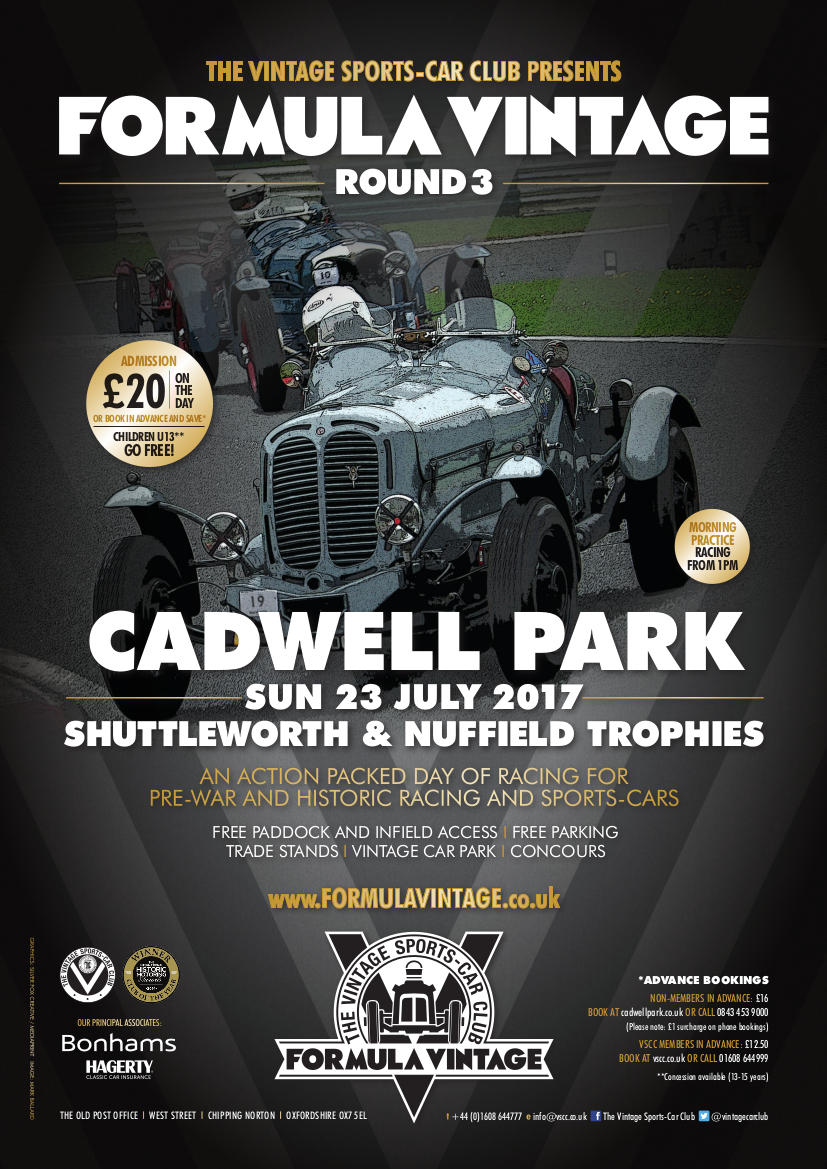 Last Chance to buy Advance Spectator Tickets for Formula Vintage at Cadwell Park cover