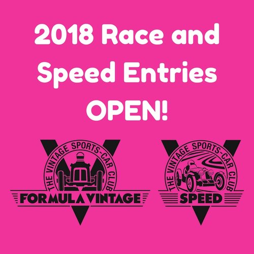 2018 Race and Speed EntriesOPEN!